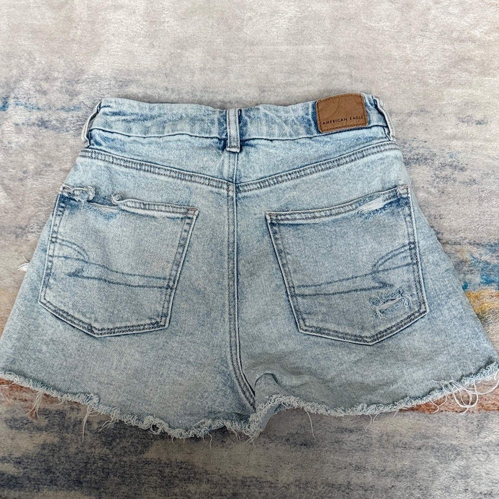 American Eagle Outfitters Faded Blue Ripped Jean Shorts - Picture 5 of 5